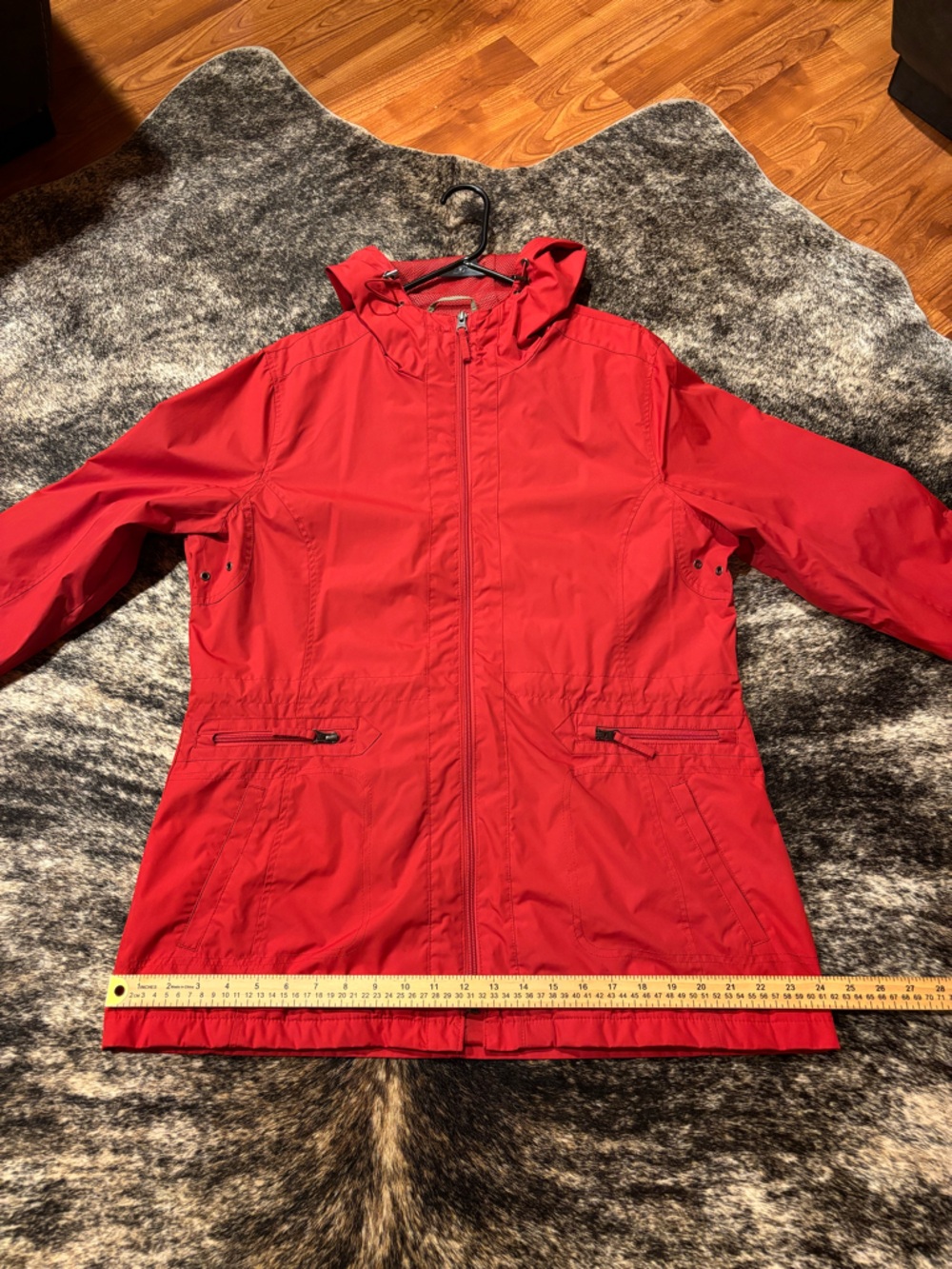 Natural Reflections Womens Red Hooded Rain Jacket, Size Large - Picture 13 of 13